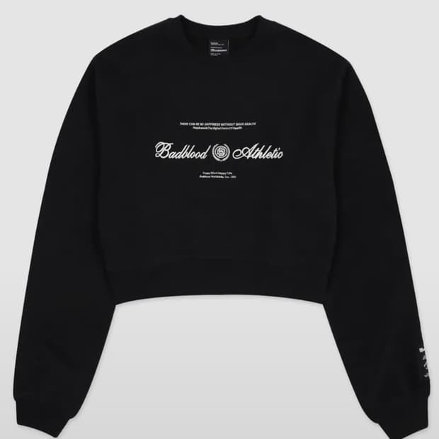 배드블러드 로렐 클래식 크롭 맨투맨