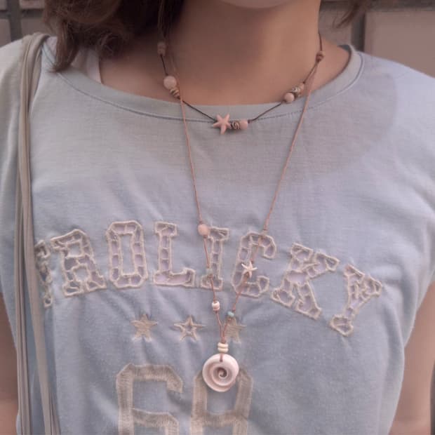 pink-sunset star necklace 핑크 선셋 스타 목걸이