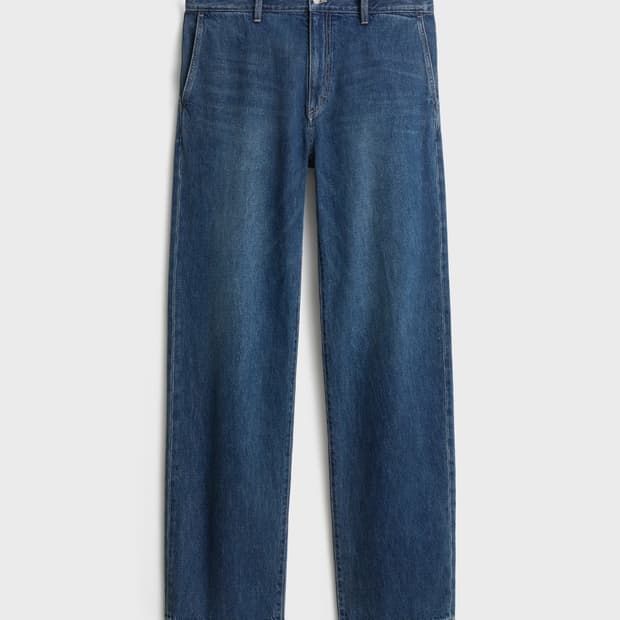 포터리 원워시드 스트레이트 데님 2 딥블루 / 청바지