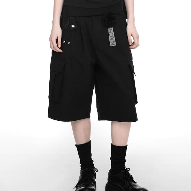 nache 나체 버뮤다 와이드 카고 팬츠 wide cargo 블랙