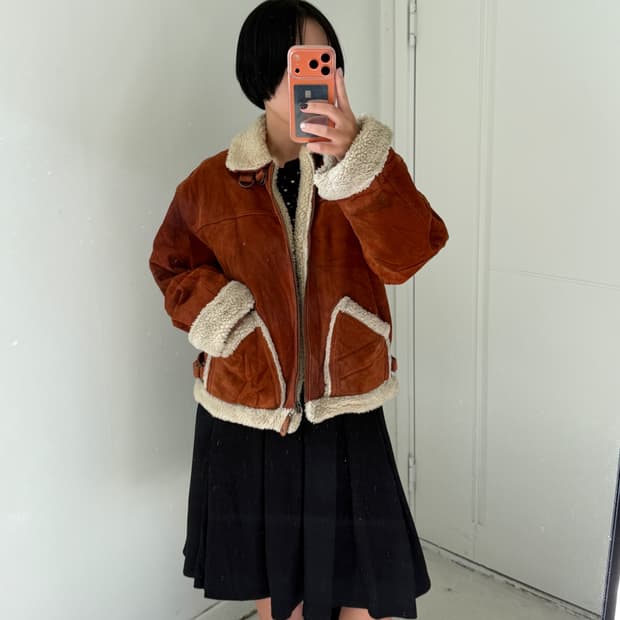 일본빈티지 B-6 양털 무스탕 자켓
