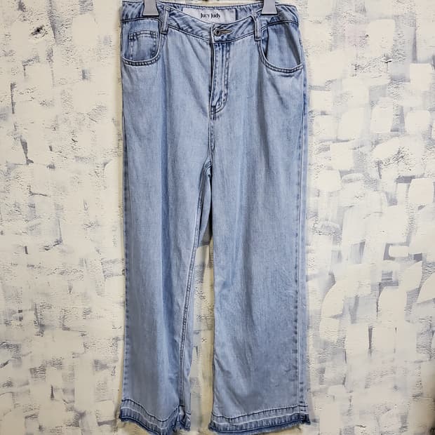 쥬시쥬디 연청 데님 와이드 팬츠 