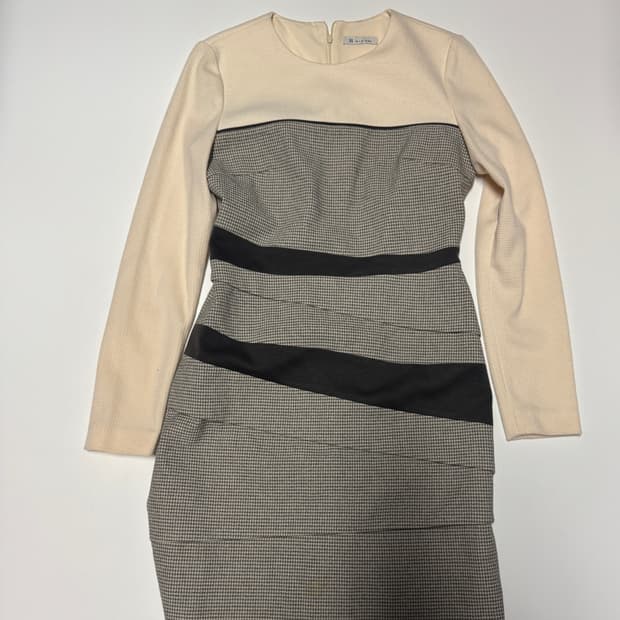 여성 잇미샤 텍스처 컬러 블록 원피스 55