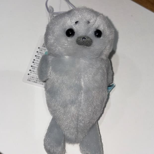회색 아기 물개 물범 인형 키링