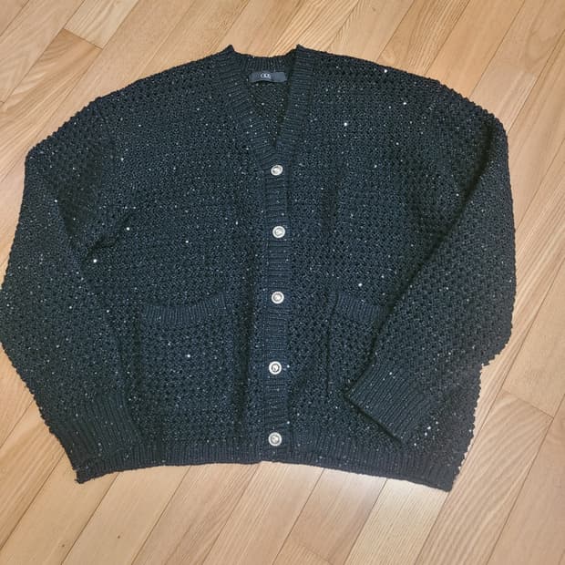 ORR 오르 블랙 스팽글 니트 가디건 S사이즈