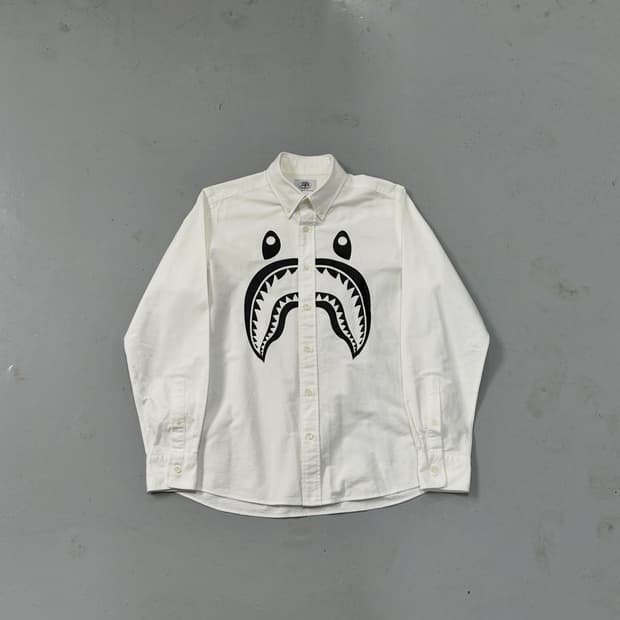 베이프 샤크 프린팅 셔츠 