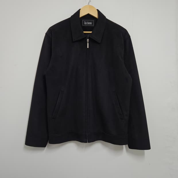 빈티지 리얼 스웨이드 블루종 자켓 100