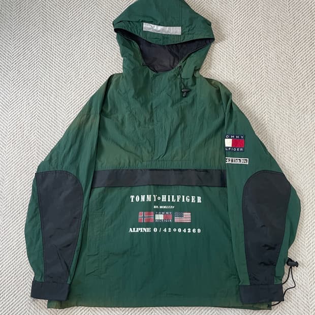 90s Tommy Hilfiger Alpine 나일론 아노락 자켓