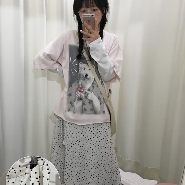 dot wrap skirt
