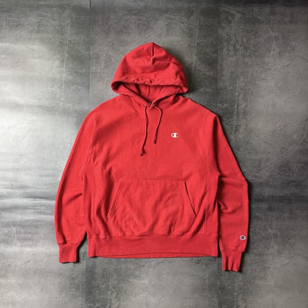CHAMPION 챔피온 리버스위브 레드 액션 패널 후드티 A00372