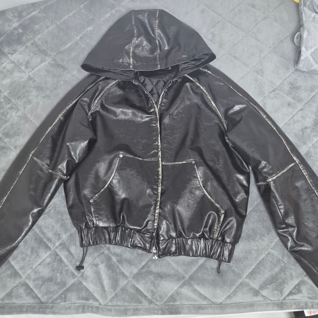 낫포너드 크롭 가죽 자켓