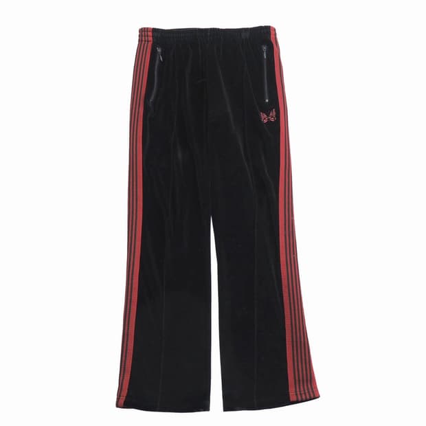 Needles 니들스 벨로아 트랙팬츠 블랙 레드 - M사이즈