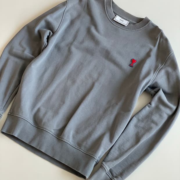 아미 스몰 하트 맨투맨 그레이 S사이즈