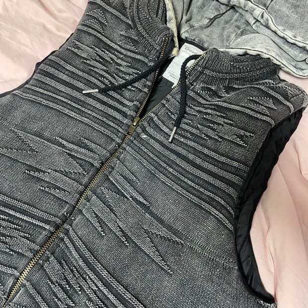 빈티지 패턴 패딩 조끼