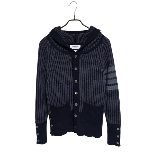 톰브라운 4바 후드 니트 가디건