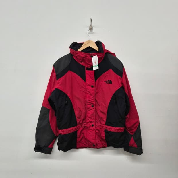 노스페이스 레드/블랙 바람막이 자켓 남성 L