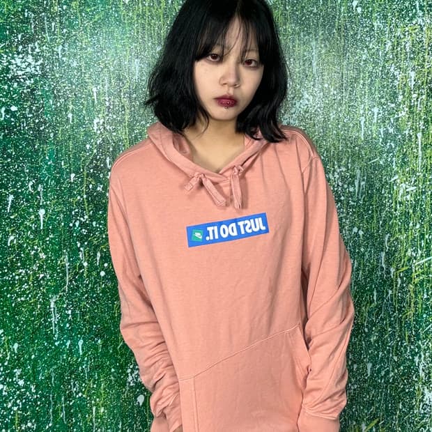 나이키 핑크 후드티 100