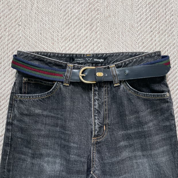 던힐 멀티컬러 레더 벨트 