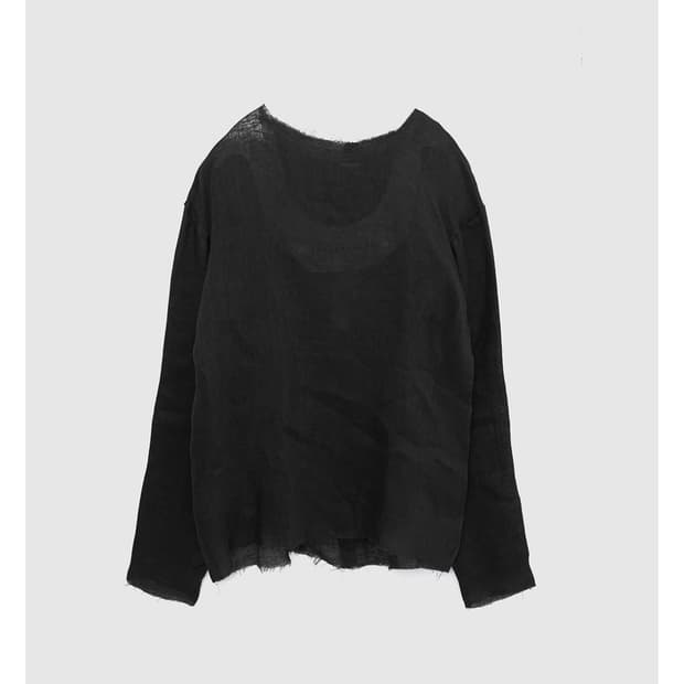 Gauze Linen Longsleeve Black 48