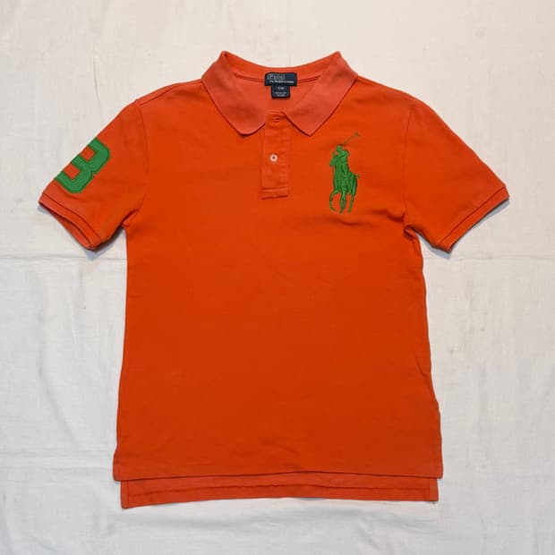 폴로 랄프로렌 빅포니 치프키프 반팔 카라티 오렌지