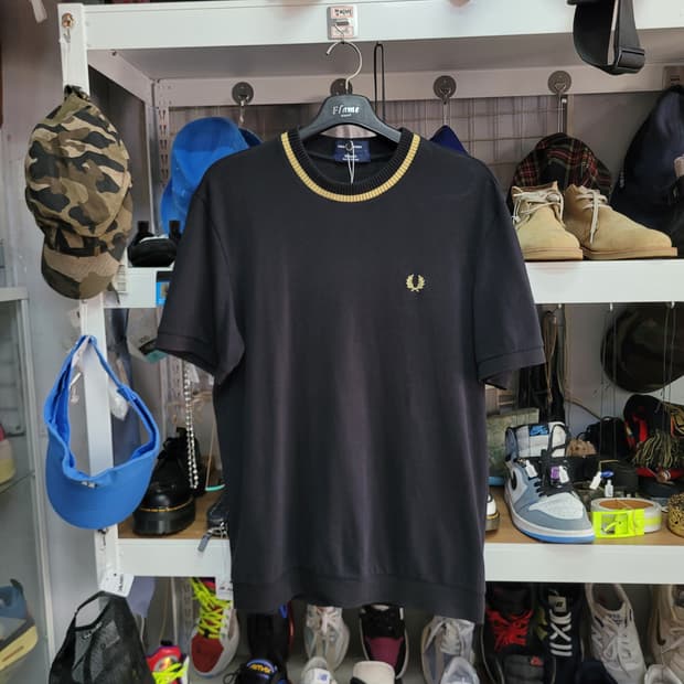 FRED PERRY 프레드페리 반팔 니트 블랙