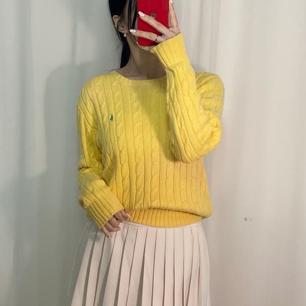 폴로 꽈배기 포니 니트
