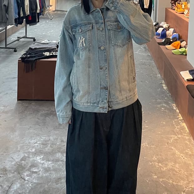 MLB 뉴욕 양키스 로고 데님 자켓 H1017