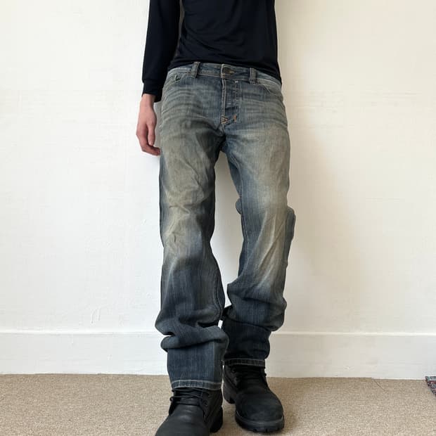 디젤 워싱 세미 슬림진