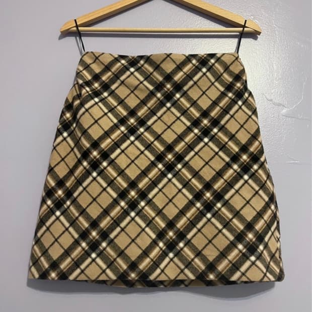 체크 미니 스커트