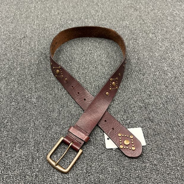 빈티지 웨스턴 브라운 가죽벨트 