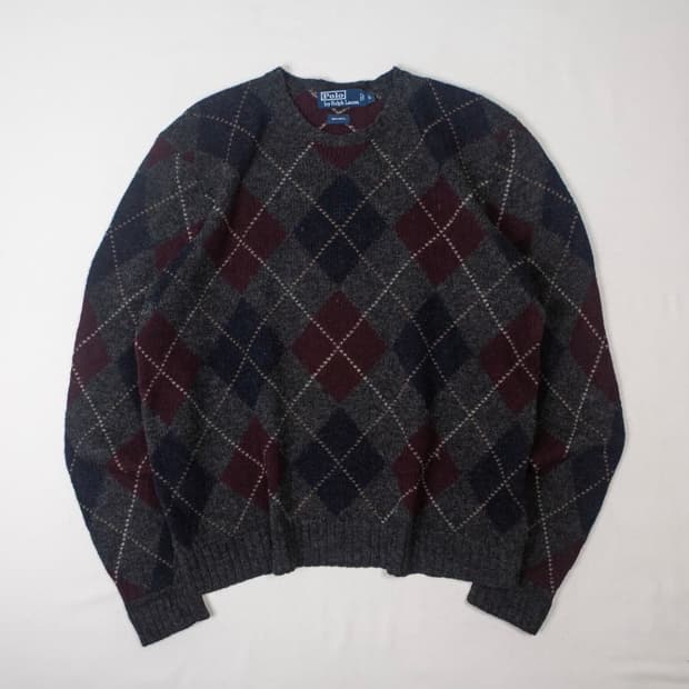 폴로 랄프로렌 아가일 울 니트 스웨터