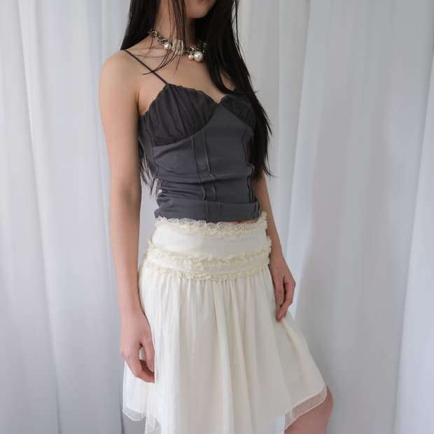 Vanilla Dot Lace Skirt *Cream