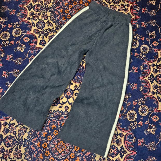 에고이스트 25ss 라인배색 니트 와이드 밴딩 팬츠 55size