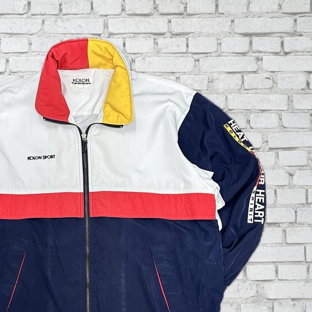코오롱 스포츠 90s 올드스쿨 배색 바람막이 100