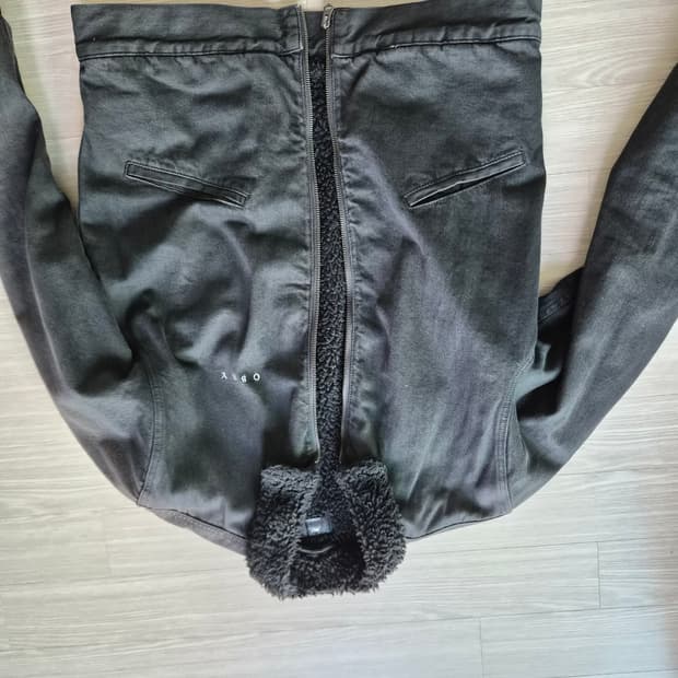 오베이 양털 덱자켓 검정