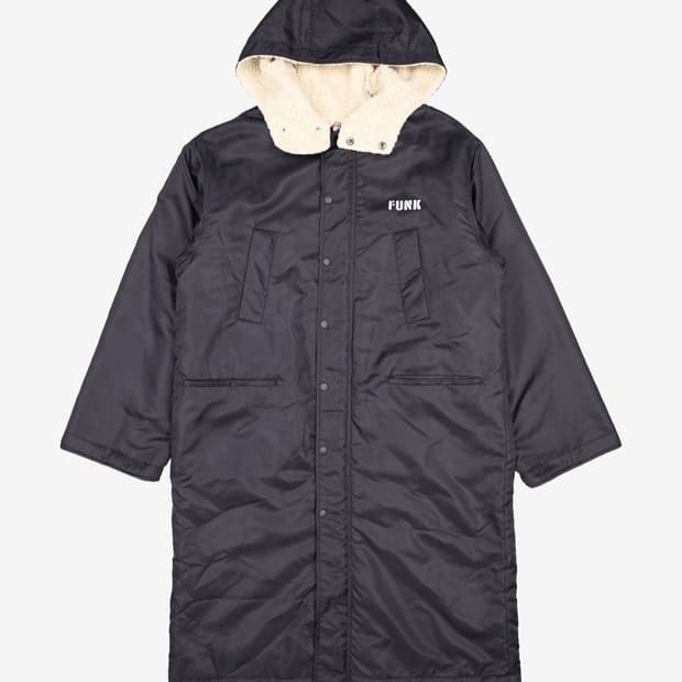 인스턴트펑크 로고 리버시블 롱 점퍼 블랙