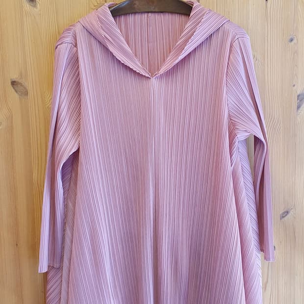 66/77.Boutique 플리츠 후드블라우스