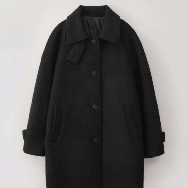 노멜렛 베스티 부클 하프 코트 블랙