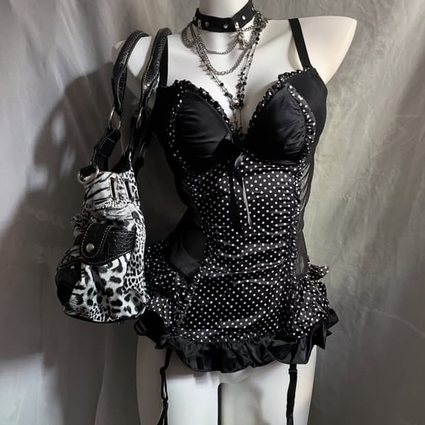 도트 시스루 코르셋