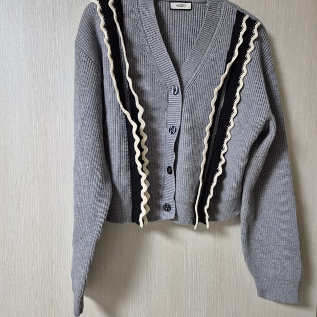 쿠오세 KUOSE 니트 가디건 프릴 가디건 S