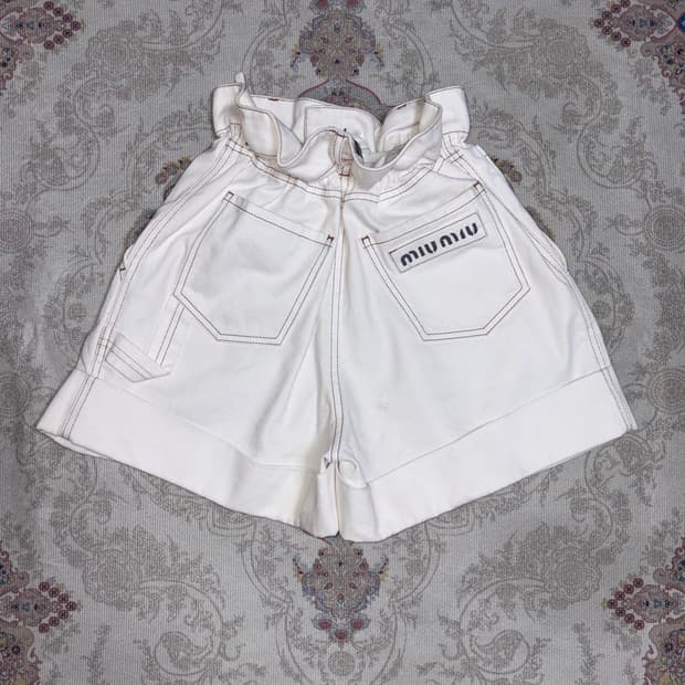 미우미우 페이퍼백 웨이스트 반바지