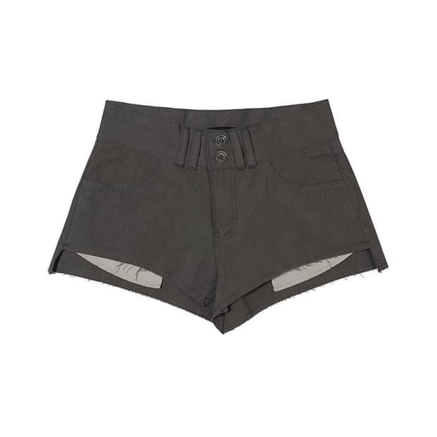 보헤미안서울 피그먼트 워시드 숏츠 카키그레이 m