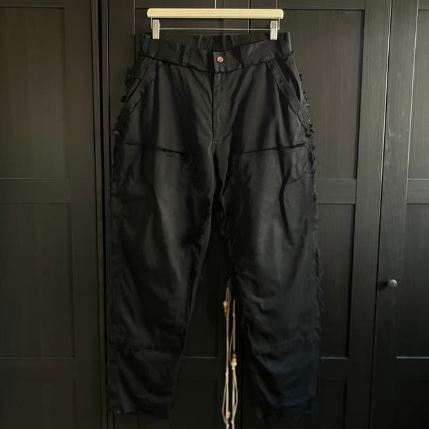 N.HOLLYWOOD raw edge nylon pants