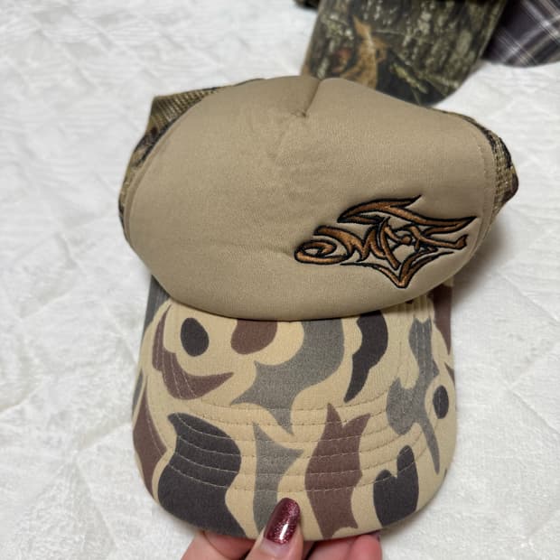 Vintage 카모 매쉬 캡