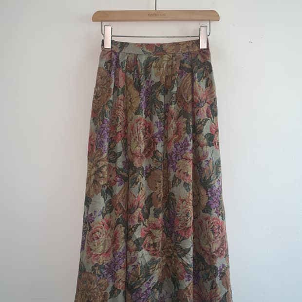 Oriental flower long skirt