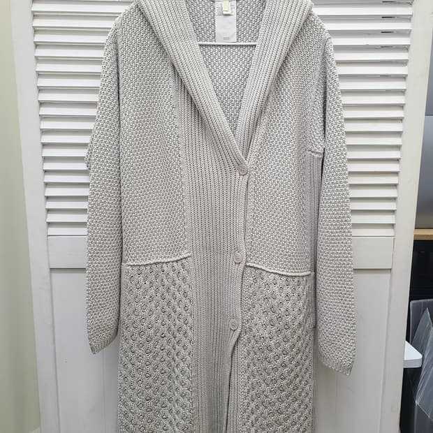 막스마라 후드 롱 니트 가디건