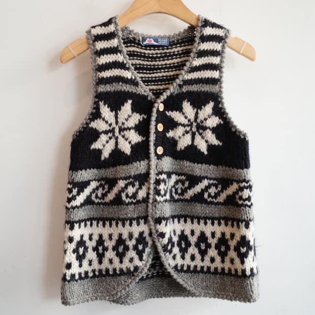 BEAMS HEART 빔즈 울 패턴 베스트 