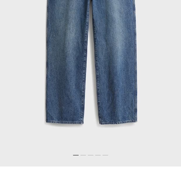 포터리 원워시드 와이드 데님 미드블루 2사이즈  