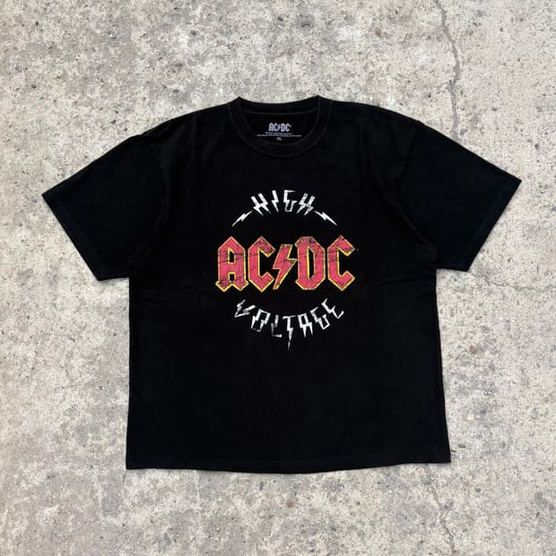 (XL) AC/DC 프린팅 블랙 반팔 티셔츠