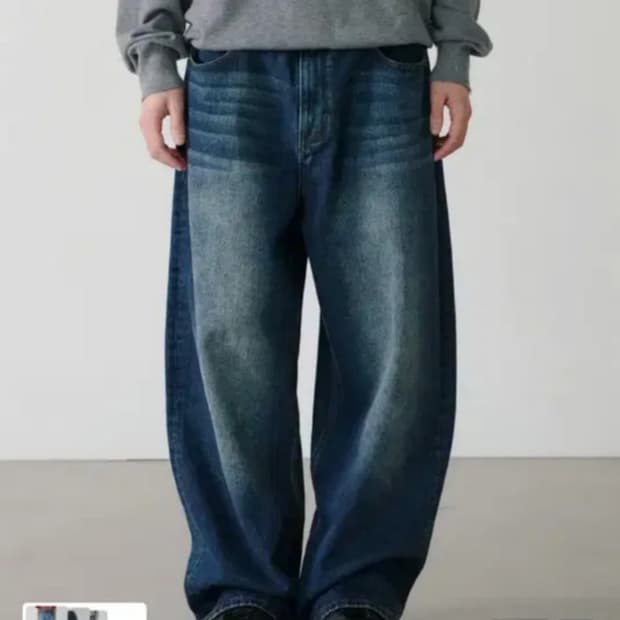 노운 와이드 데님 팬츠 블루